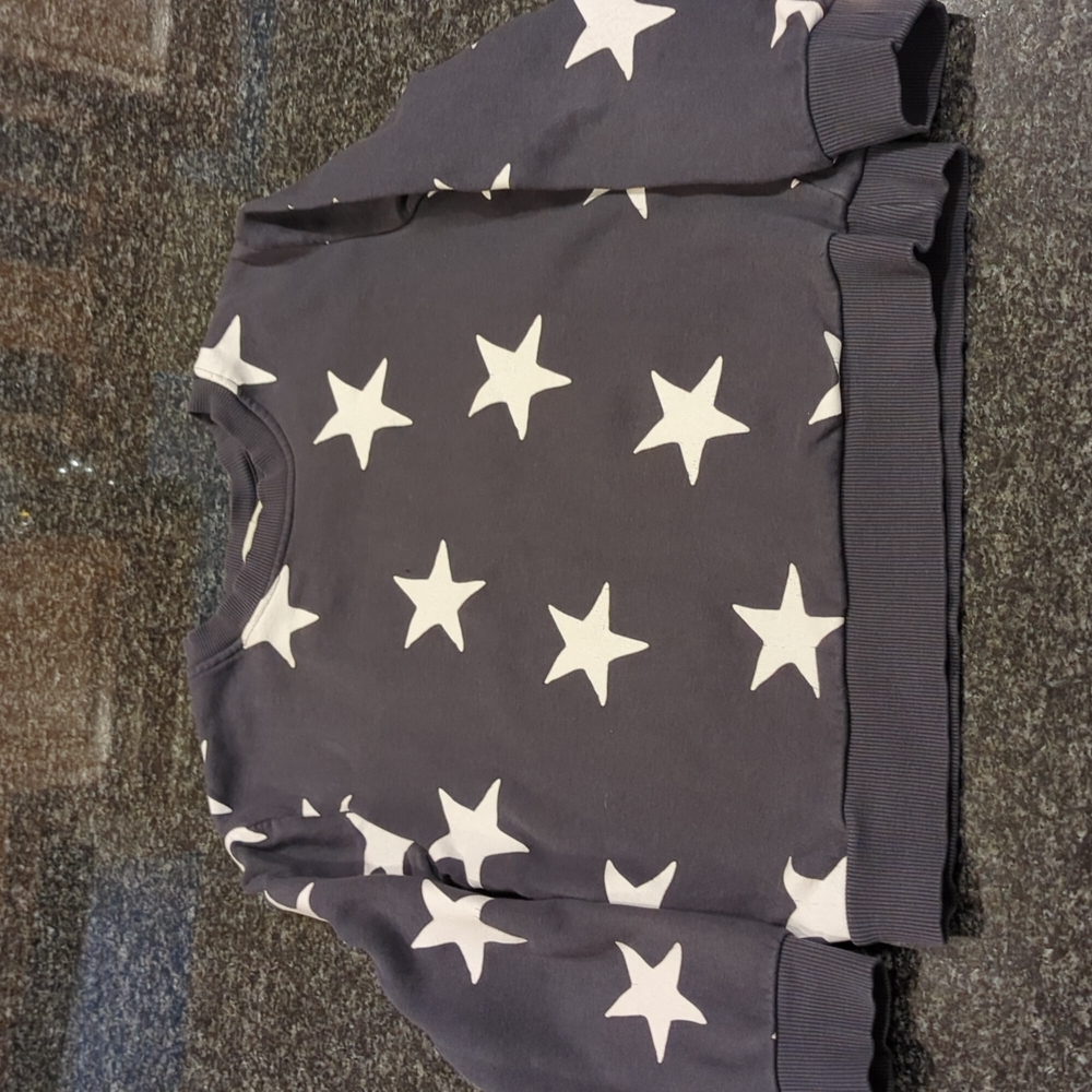 H&M Charcoal Gray Sweatshirt with White Stars, Size 6x/7